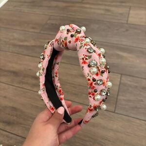 New?Anthropologie-3 Elegant Pink and Coral Crystal Headbands Coral Pink Crinoline Knot Headband, Coral Fascinator  main image 4